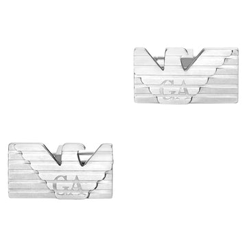 Ανδρικά μανικετόκουμπα Emporio Armani EGS3077040 σε ασημί χρώμα από ανοξείδωτο ατσάλι.